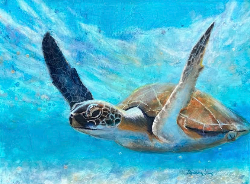 Honu in Flight Giclee Print